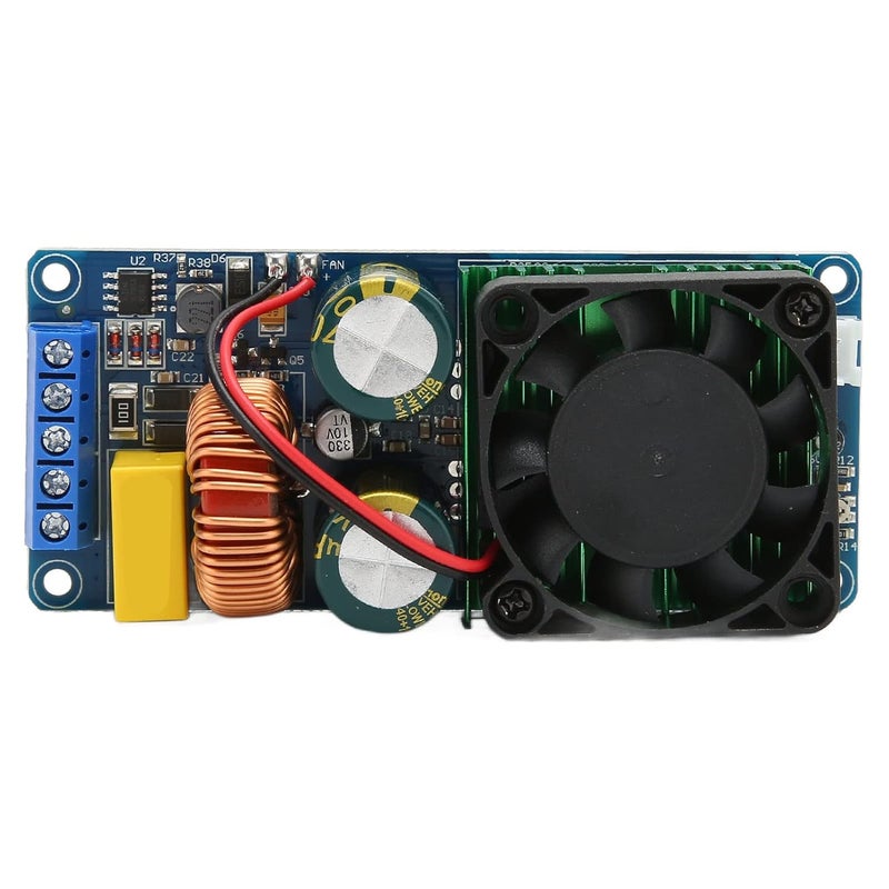 Mono Channel Amplifier Board, High Power 500W HiFi Power Amp Board with Cooling Fan, Efficient Digital Power Amplifier Board for 10 18in 4 8 Ohm Speakers, ±70V DC Dual Power Supply - Image 1