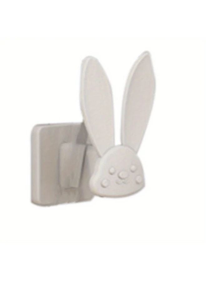 منظم أحذية الأذن الأرنب البيضاء اللاصقة حامل تخزين الحائط مدخل الحمام - Image 1