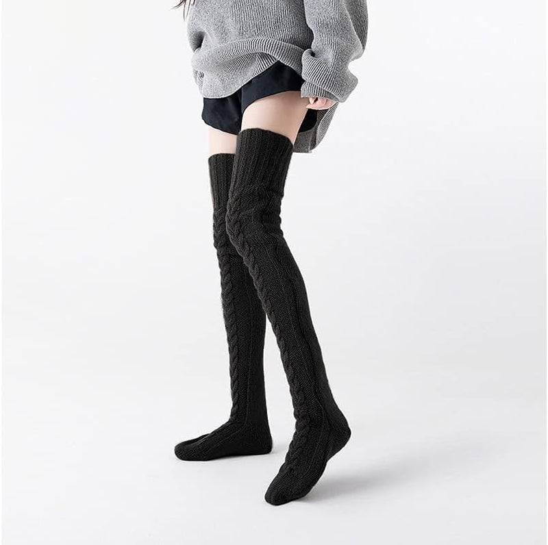 Pcavin Women's Thigh High Socks Over the Knee Cable Knit Boot Socks, Long Warm Fashion Leg Warmers Winter - Image 4