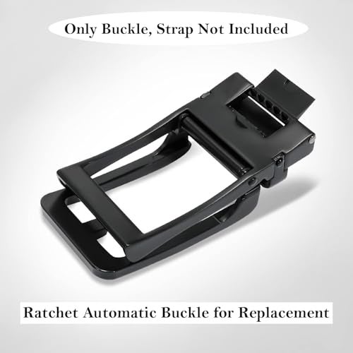 Contacts Automatic Belt Buckles for Men – Ratchet Belt Strap Replacement or Custom Fit, Fits Waist 28-42 Inches – No Strap Included (15-Metallic Black) - Image 2
