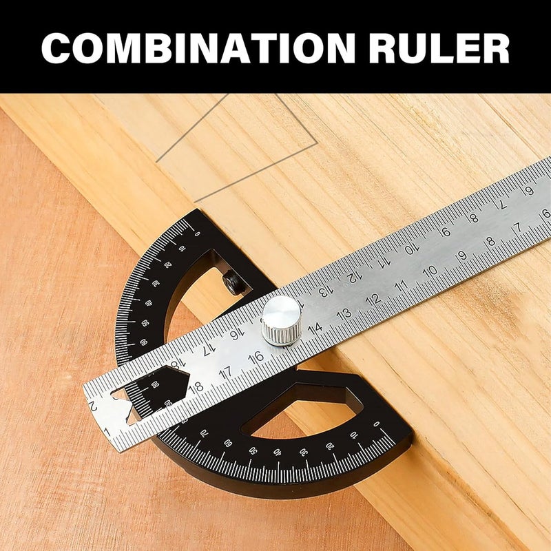 Angles Protractor Square Finder Adjustable Constructions Protractors for Carpenter with 0-180 Degrees Measuring Tool Angles Finder Protractor - Image 2