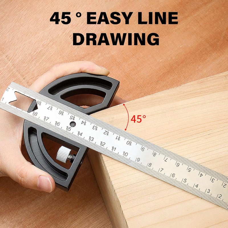 Angles Protractor Square Finder Adjustable Constructions Protractors for Carpenter with 0-180 Degrees Measuring Tool Angles Finder Protractor - Image 5