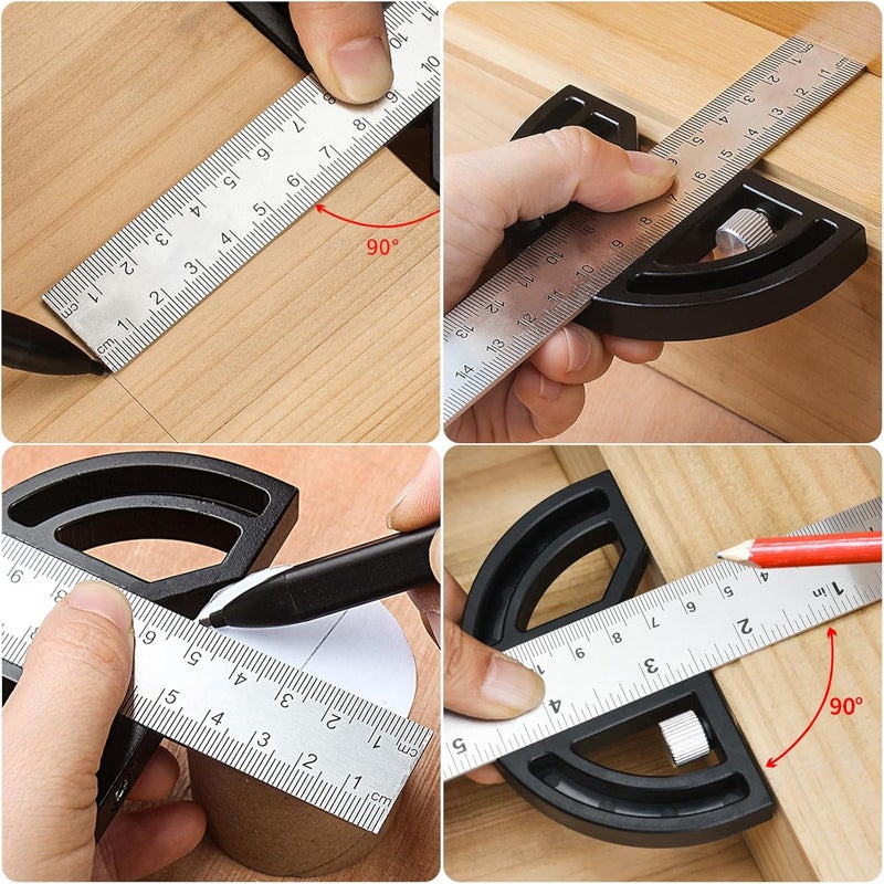 Angles Protractor Square Finder Adjustable Constructions Protractors for Carpenter with 0-180 Degrees Measuring Tool Angles Finder Protractor - Image 3