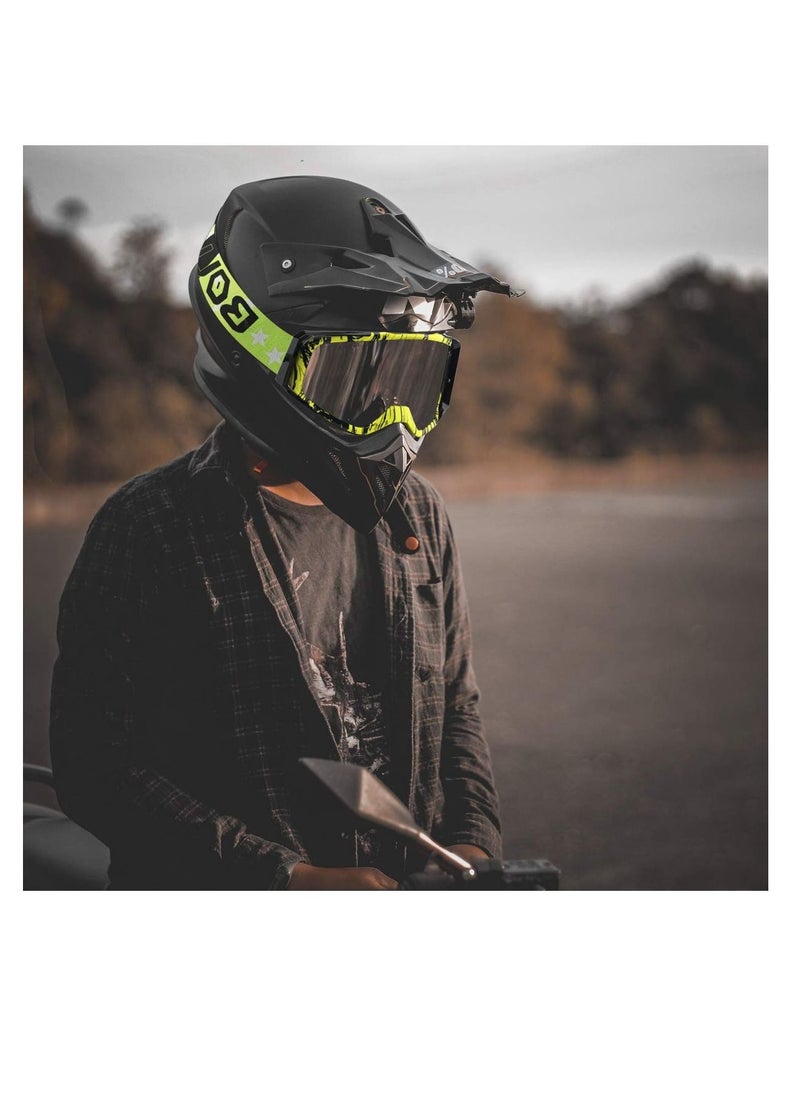 Excefore - Motorcycle Goggles, Dirt Bike Goggles, ATV Racing Motocross Goggle Glasses, UV Protection Windproof Anti Fog Racing Goggles, Racing Helmet Goggles, for Adults Men Women Youth Kids (Green) - Image 1