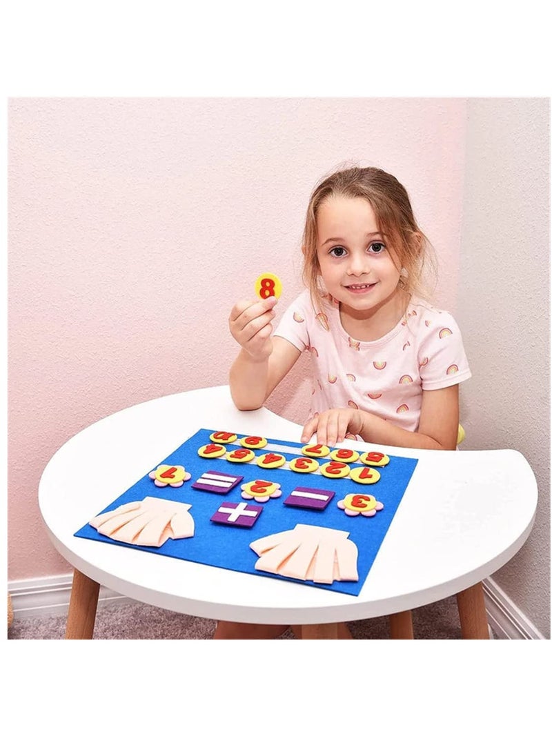SYOSI Felt Board Finger Numbers Counting Toy, Math Numbers Teaching Learning Educational Sensory Toys, Early Learning Play Kit Wall Hanging Gift forToddlers Kids,early education toys felt figures  - Image 5