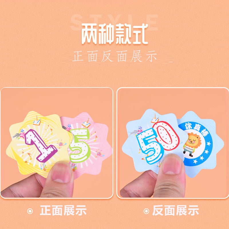 Of Various Creative Primary School Teachers Points Cards, Reward Cards, Flower-Shaped Parent Encouragement Cards, 100 Pieces - Image 3