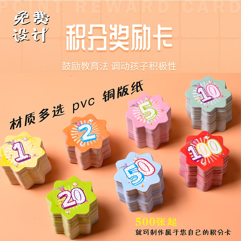 Of Various Creative Primary School Teachers Points Cards, Reward Cards, Flower-Shaped Parent Encouragement Cards, 100 Pieces - Image 2