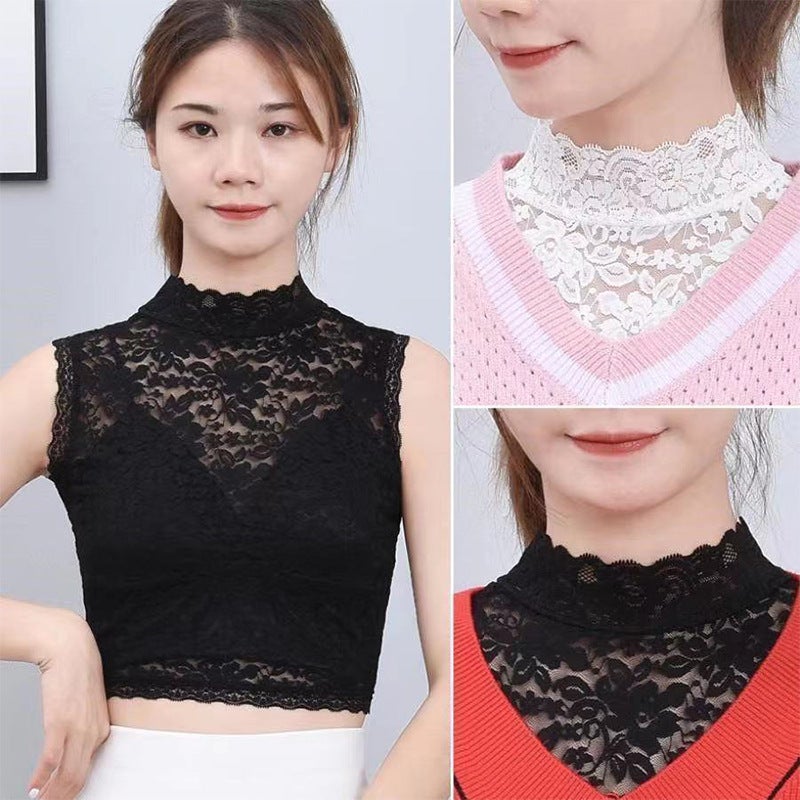 Spring Autumn Winter Comfortable All-match Women''s Fake Collar Pullover Stylish Fashionable Inner Fake Collar Matching Sweater Hoodie Artifact - Image 1