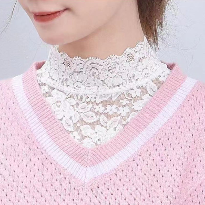 Spring Autumn Winter Comfortable All-match Women''s Fake Collar Pullover Stylish Fashionable Inner Fake Collar Matching Sweater Hoodie Artifact - Image 3