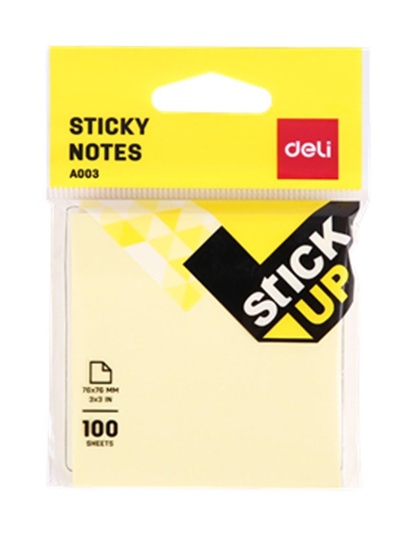 Deli 12-Pad Sticky Notes 3x3 Inch Size Yellow Colour - Image 2
