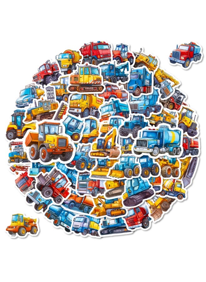 56Pcs Construction Vehicle Sticker for Boys Car Stickers Waterproof for Water Bottles Skateboard Car Bike Phone Case Laptop Suitcase Case Decal Gift - Image 1