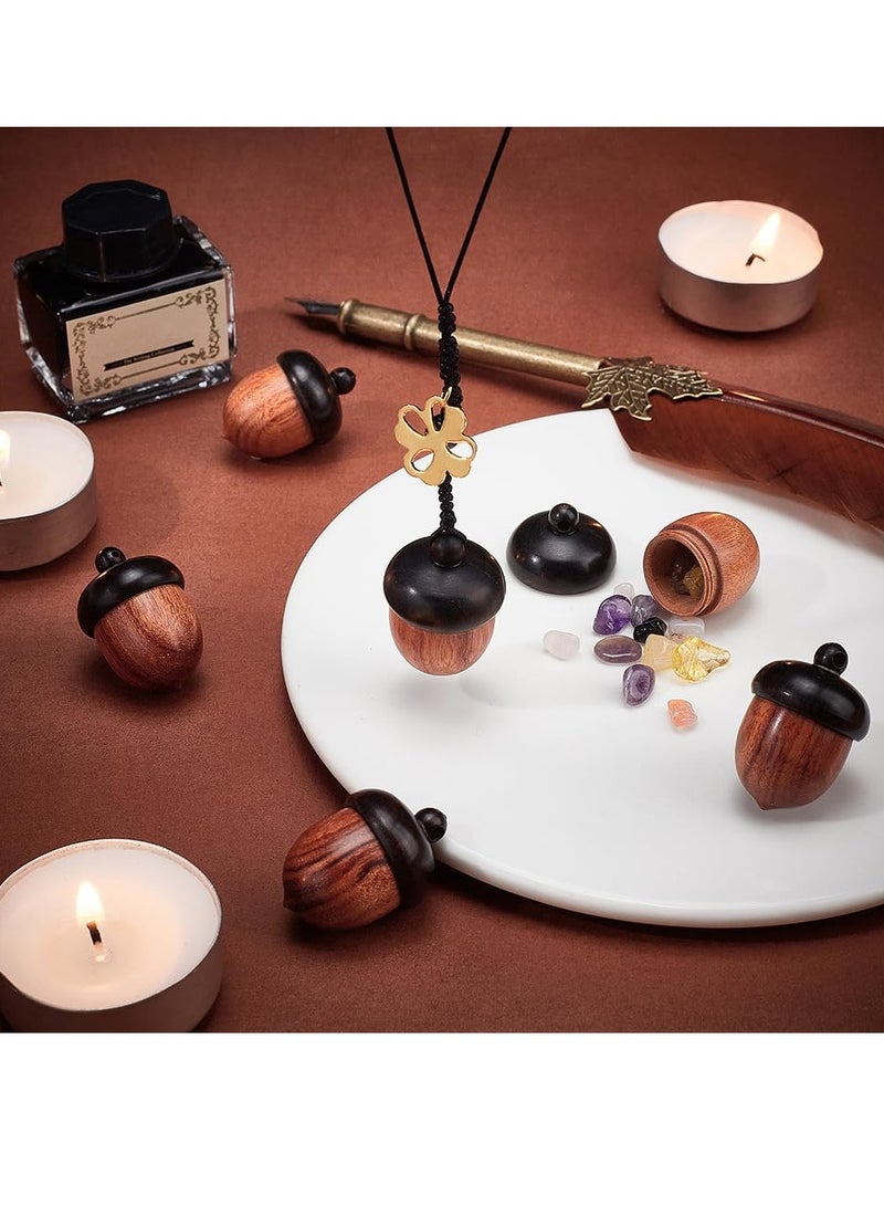 SYOSI 5Pcs Wooden Acorn Nut Box Pendant Acorn Nut Box Disconnectable Camel Wood Acorn Charms for DIY Keychain Necklace Crafting Jewelry Making Car Charms Pendant Decorations Pine Cones 31x22mm  - Image 2