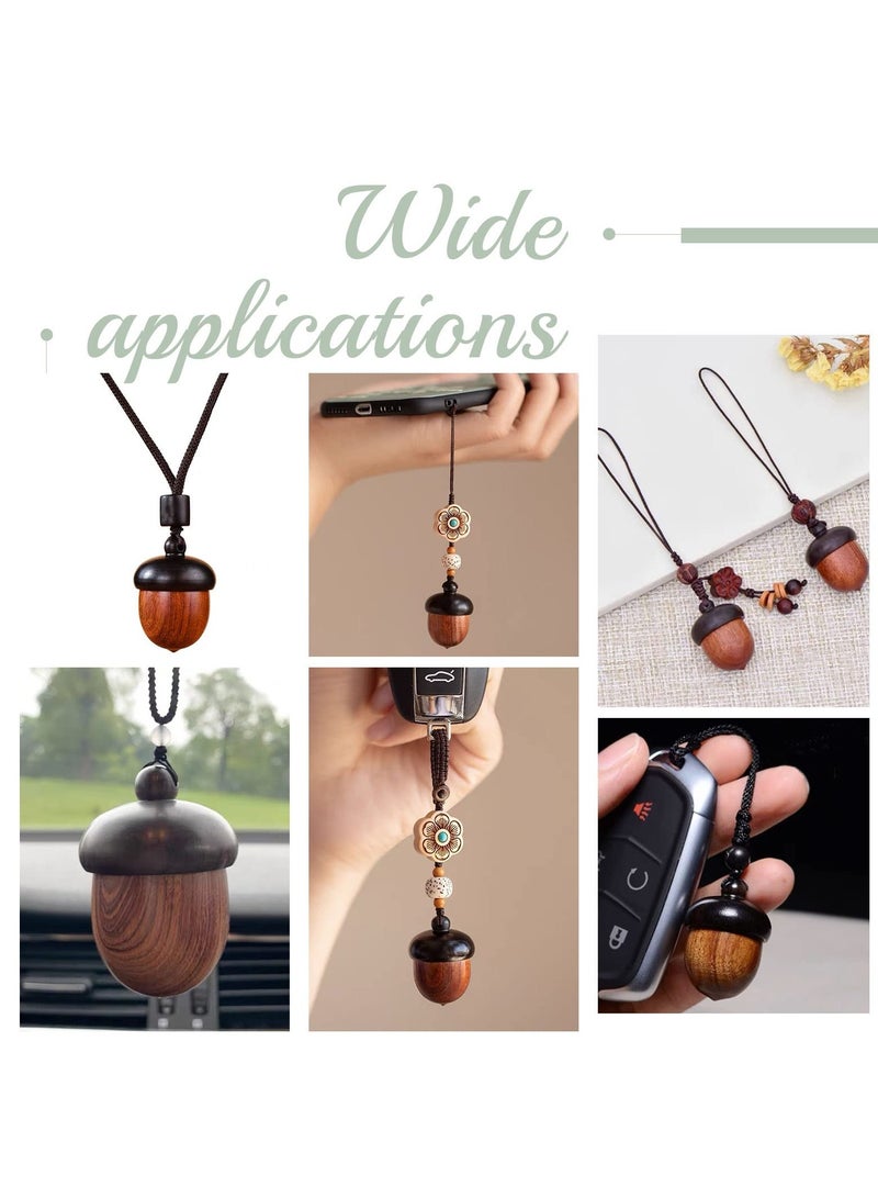 SYOSI 5Pcs Wooden Acorn Nut Box Pendant Acorn Nut Box Disconnectable Camel Wood Acorn Charms for DIY Keychain Necklace Crafting Jewelry Making Car Charms Pendant Decorations Pine Cones 31x22mm  - Image 4