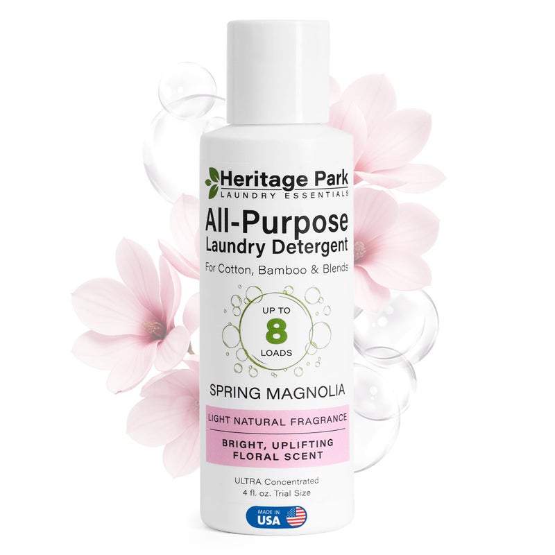 Heritage Park Laundry Essentials Heritage Park Luxury Laundry Detergent Dermatologist Tested Plant based Natural Enzyme Laundry Detergent Sensitive Skin Friendly Spring Magnolia 4 fl oz Trial Size - Image 3