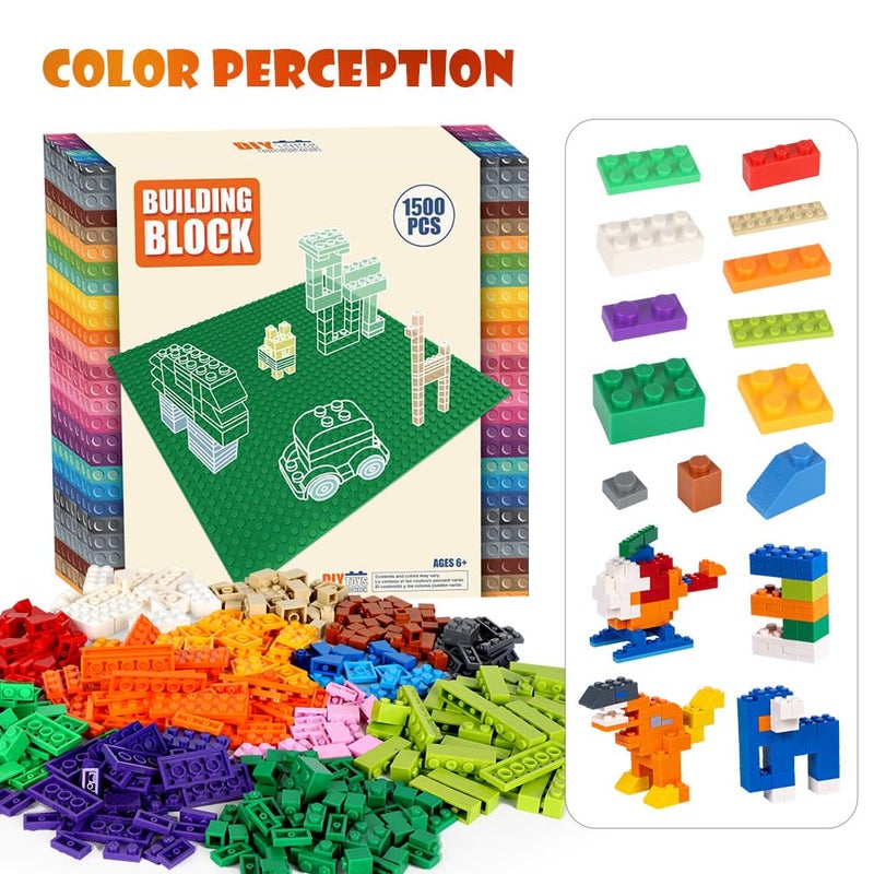 Lekebaby Classic 1500 Pieces Building Bricks Kit Basic Brick Set Classic Colors for Kids Creative Play, Compatible with All Major Brands, Gifts Educational Toy for Boys Girls 6 Years Old and Up - Image 4