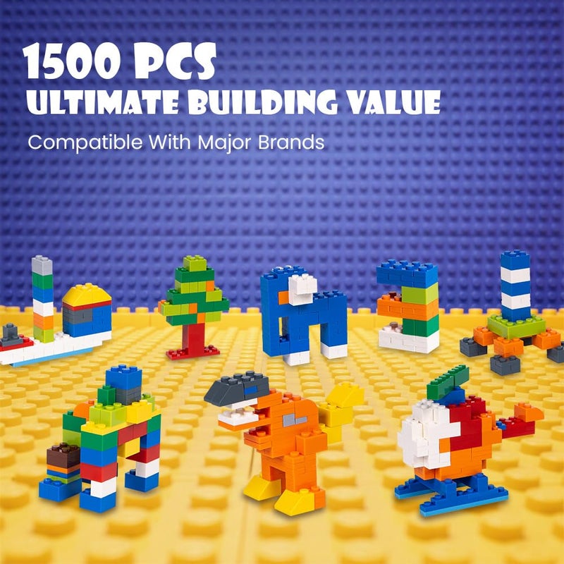 Lekebaby Classic 1500 Pieces Building Bricks Kit Basic Brick Set Classic Colors for Kids Creative Play, Compatible with All Major Brands, Gifts Educational Toy for Boys Girls 6 Years Old and Up - Image 3