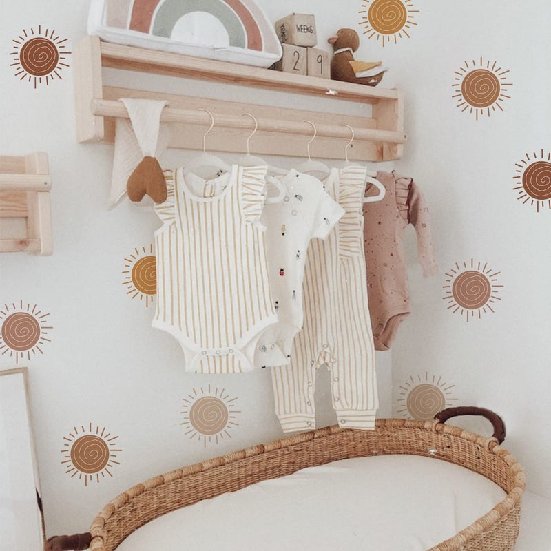 funlife Peel and Stick Boho Sun Wall Decals, Self Adhesive Sunshine Wall Stickers Rustic Country, PVC Boho Wall Art Stickers for Kids Bedroom Playroom Nursery Room Home Decor Decal - Image 4
