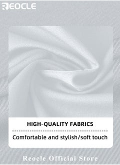 REOCLE Men's Business Slim Fit Shirt Official Long Sleeve Stretch Dress Shirt Wrinkle-Free Regular Fit Button Down Shirts  - Image 3