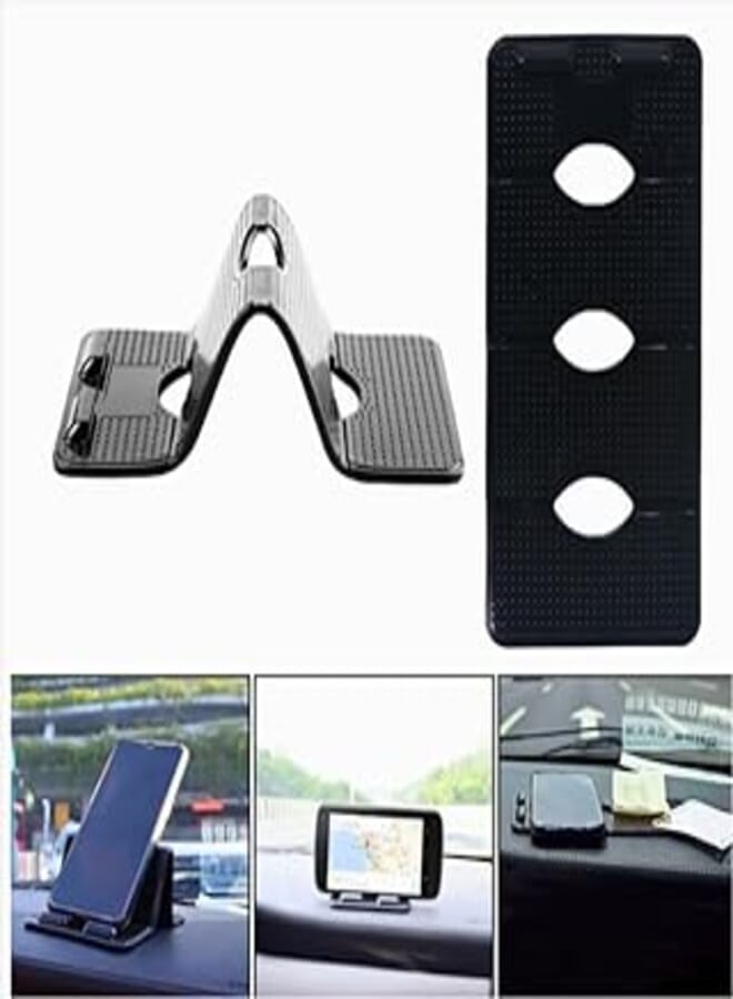 Durable Car Phone Mount Phone Holder, Dash Mount Cell Phone Holder Compatiable with Smartphone, Mobile Phone Car Mat Pad Compatiable with Samsung, Galaxy, Nokia Smartphone, Google and Iphone 