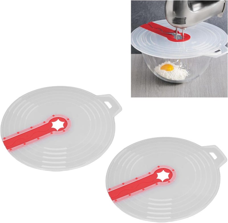 Pissente 2Pcs Bowl Anti Lid, Splatter Guard for Mixing Eggs Whipping Cream with Proof Design, Ideal for Kitchen Use (Red) - Image 4