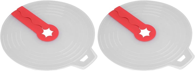 Pissente 2Pcs Bowl Anti Lid, Splatter Guard for Mixing Eggs Whipping Cream with Proof Design, Ideal for Kitchen Use (Red) - Image 2