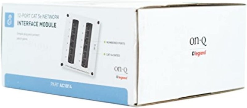 OnQ Legrand - 8 Port Cat 5e Network Interface Module, RJ45 Network Switch, High-Density Mini Patch Panel, Keystone Ports Labeled 1 Through 12, Grey, AC1014 - Image 5