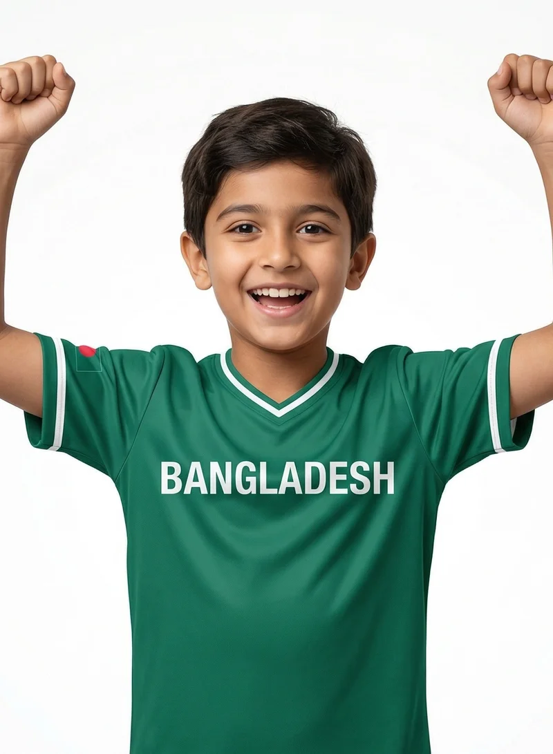 البيسبول يونايتد قميص في-نيك لايف ستايل لمنتخب بنغلاديش الوطني للبيسبول للأطفال