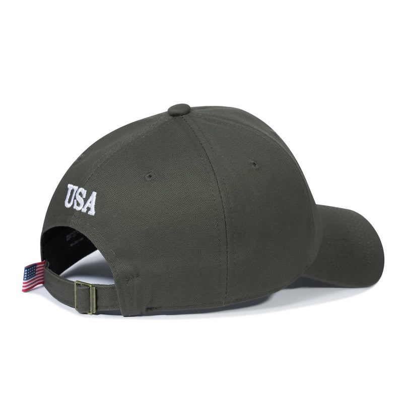 VIONLAN American Flag Hat, Adjustable Fit USA Baseball Cap for Men Women, Dad Hats, Outdoor Ball Caps for Casual Wear Olive - Image 5
