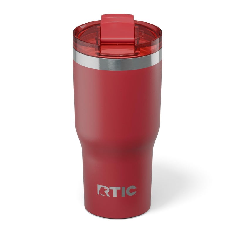 RTIC 20oz Essential Tumbler with Lid, Ceramic Lined, Insulated, Stainless Steel, Metal, Double Wall Vacuum-Insulation, Travel Cup for Iced Coffee, Tea, Hot and Cold Drink, Flag Red - Image 1
