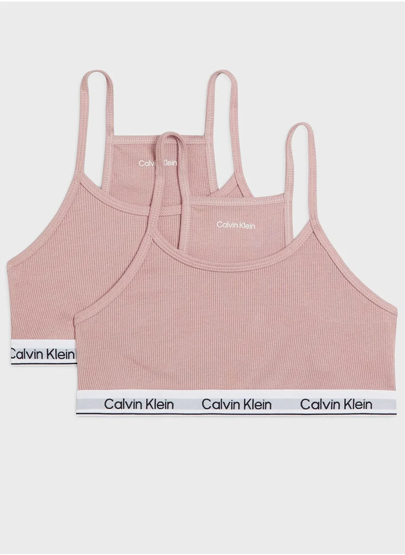 CALVIN KLEIN Kids 2 Pack Assorted Raceback Bralette