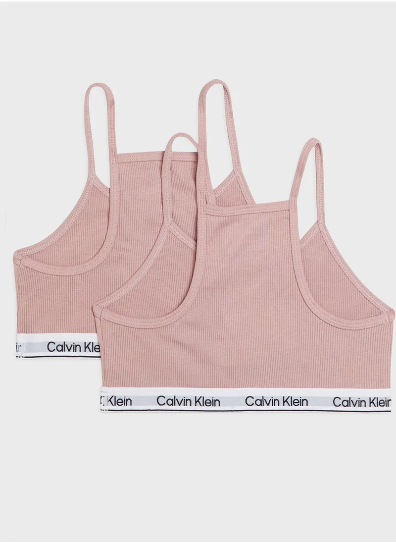 CALVIN KLEIN Kids 2 Pack Assorted Raceback Bralette