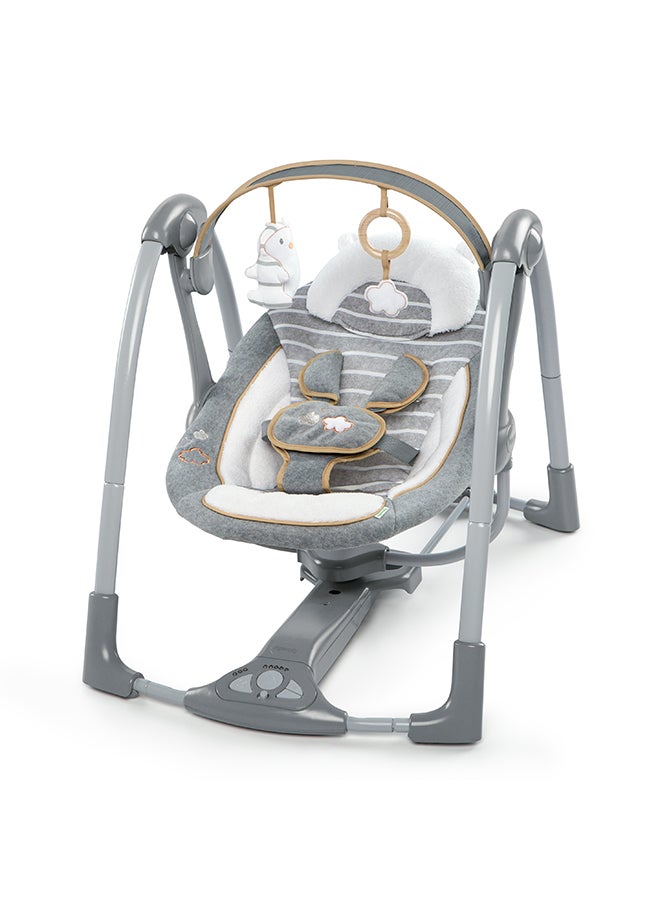ingenuity Boutique Collection Swing n Go Portable Swing - Bella Teddy - Image 1