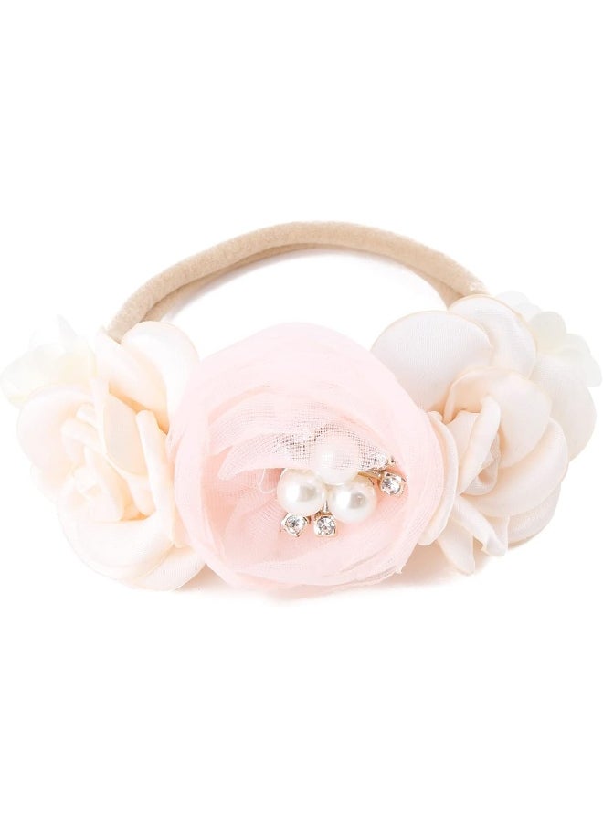 cherrboll cherrboll 3pcs Baby Girl Headbands Flowers, Super Soft & Stretchy Nylon Floral Hairbands for Newborn Toddler  - Image 5