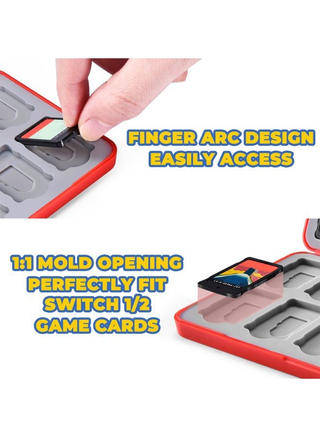 FUNLAB Switch 2 Game Case Holder for Nintendo Switch2/OLED/LITE Games & Micro SD Cards, FUNLAB Switch2 Game Card Cartridge Case with 24 Game Card Storage - Red - Image 3