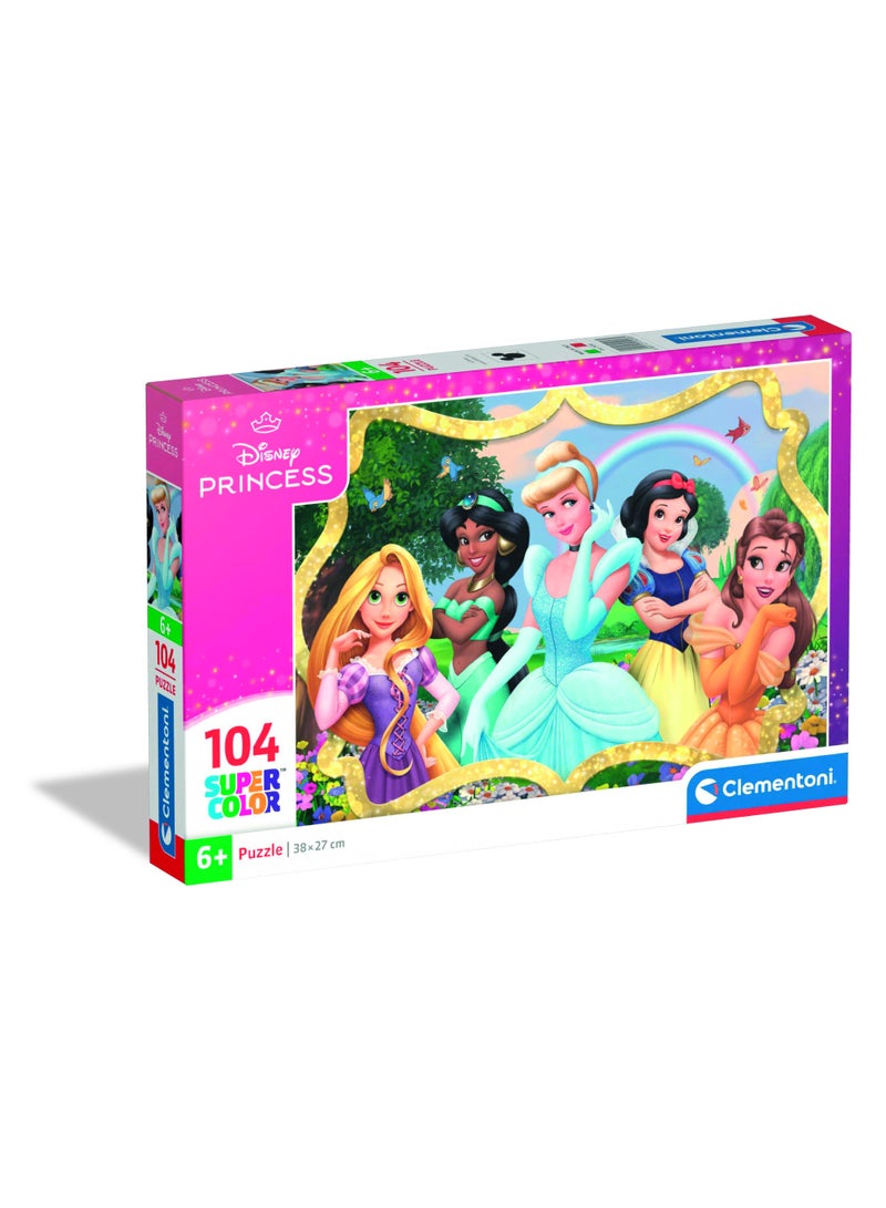 Clementoni Puzzle Disney Princess Enchanting 104-Pieces | Jigsaw Puzzle | Children's Puzzle | Preschool Learning Toys | Develops Problem Solving Skills | Made in Italy - Image 1