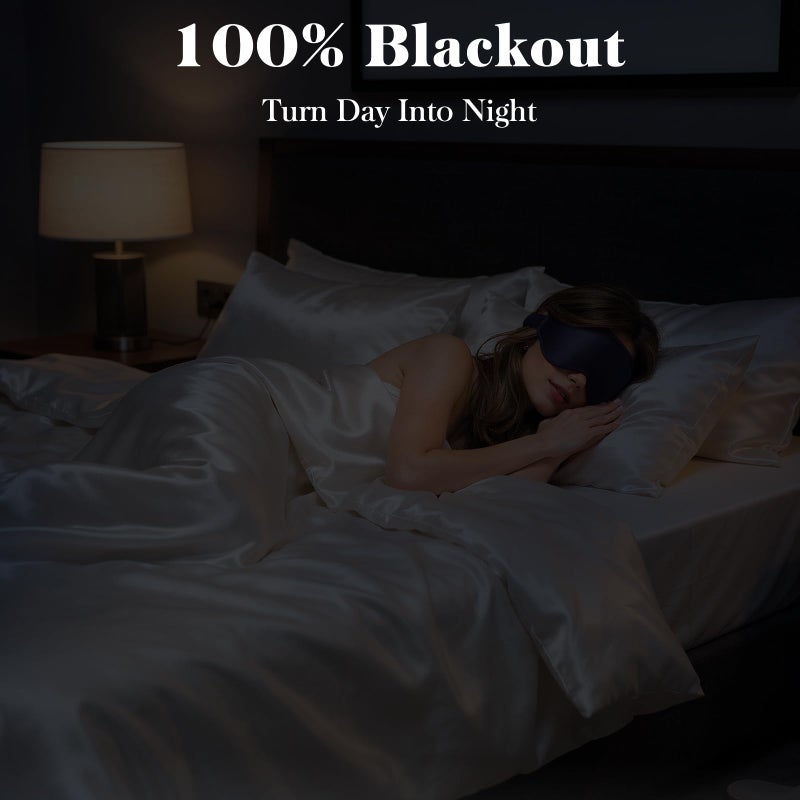 Fygrip 3D Eye Mask Sleep Mask for Men & Women, 100% Pressure-Free & Light Block-Out Eye Mask for Sleep with Easy Adjustable Strap, Night Eye Cover for Travel, Blue - Image 2