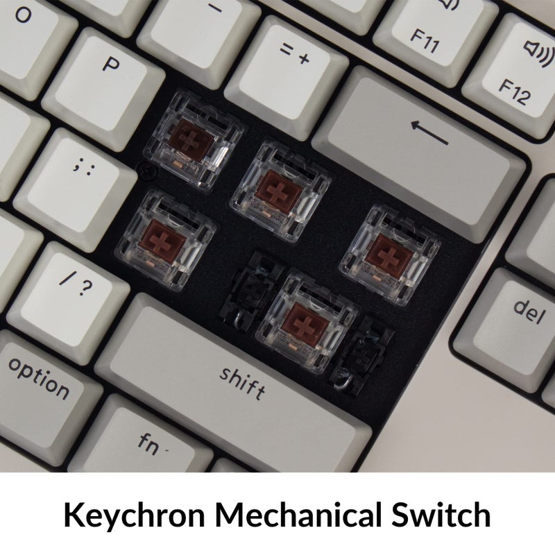 Keychron C2 Full Size Wired Mechanical Keyboard Compatible with Mac, Keychron Brown Switch, 104 Keys ABS Retro Color Keycaps Gaming Keyboard for Windows, USB-C Type-C Braid Cable - Image 4