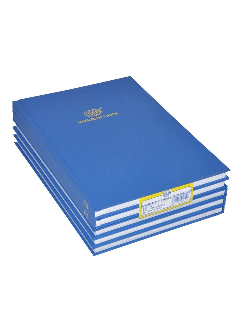 FIS دفاتر مخطوطات FIS بخطوط مربعة 5 مم، (عبوة من 5 قطع × 144 ورقة) 3 كراسة، مقاس A4 (21X29.7 سم) - FSMNA43Q5MM - Image 1