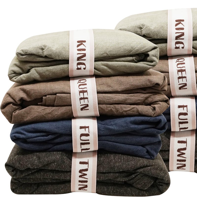 ECOHomes Bed Sheet Organizer and Storage Size Label Bands  Bed Sheets Set Organizers for Linen Closet Organization  Elastic Bedding Band Labels for Organizing Bedsheet Mix 8PCs Pack  Cream