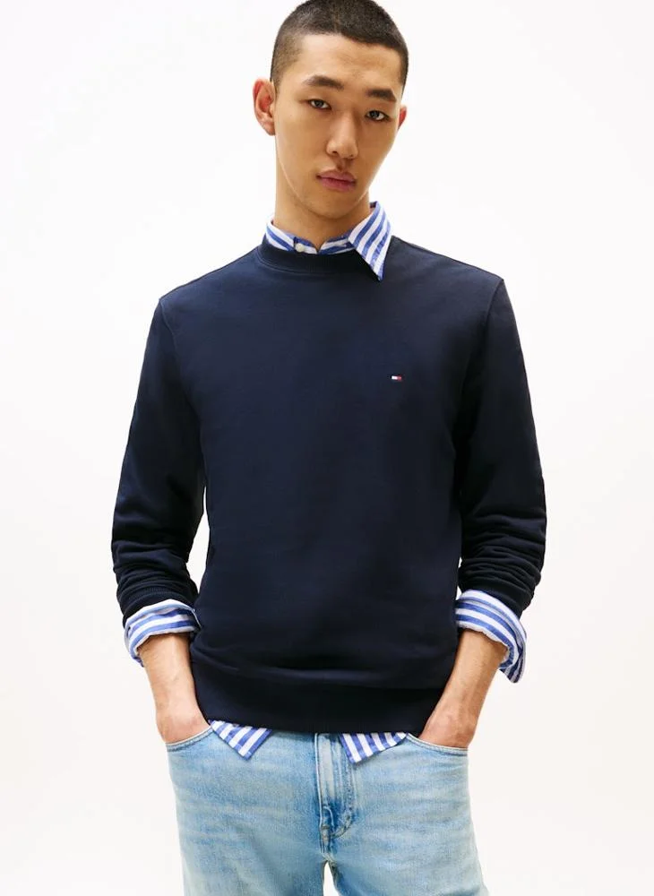 Flag Embroidery Crew Neck Sweatshirt
