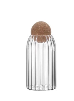 Spaceshoop Crystal Glass Crystal Glass Jar Set Very Pure Bamboo Wood Lid (750 ml)  - Image 1