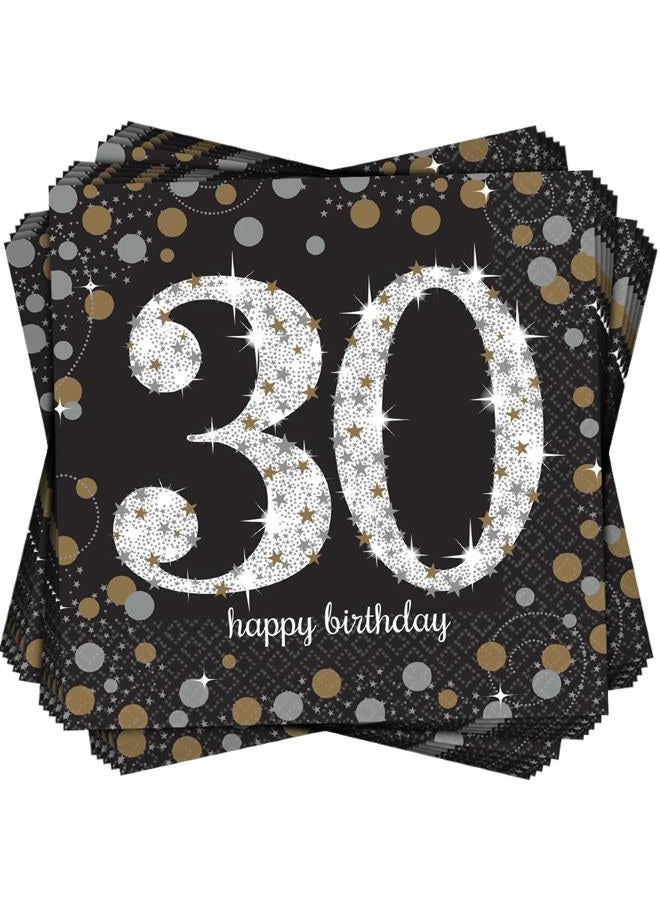 Amscan 511544 Sparkling Celebration 30" Luncheon Napkins, 16 pcs, Birthday - Image 1