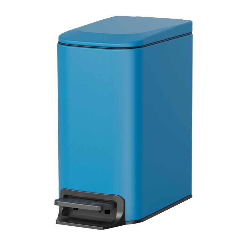 Cesun Small Bathroom Trash Can with Lid Soft Close, Step Pedal, 6 Liter / 1.6 Gallon Stainless Steel Garbage Can with Removable Inner Bucket, Anti-Fingerprint Finish (Blue) - Image 1