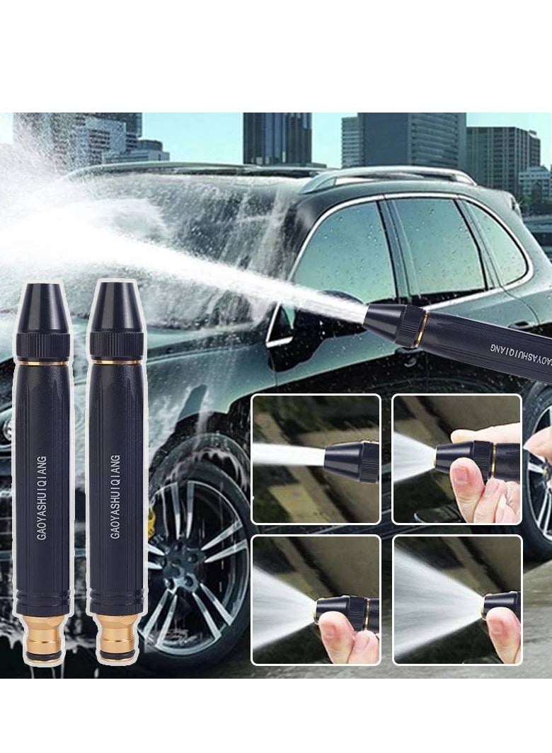 مسدس رش الماء فوهة غسيل السيارات ، مسدس رش المياه بفوهة الضغط العالي ، أنبوب فوهات خرطوم المياه للبستنة ، الدراجة ، غسيل السيارات ، تنظيف النوافذ (أسود) - Image 3