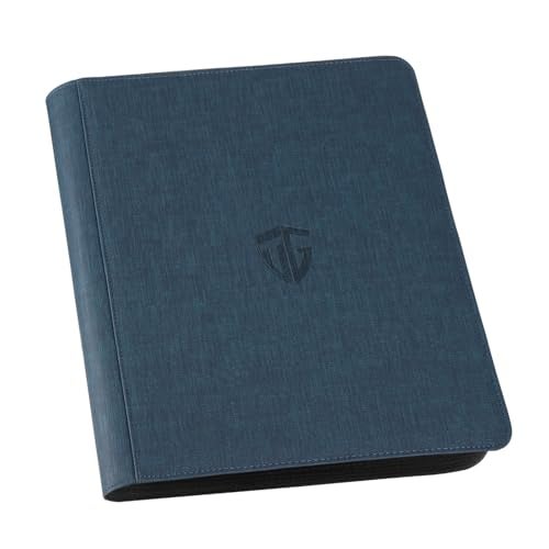 TCGUARD Toploader Binder,Holds 216 Toploaders,9 Pocket Top Loader Binder with Sleeves for 3"x4" Rigid Toploaders Hard Cases,Top loader Binders for TCG, MTG Card Binder, Trading Cards Binder(Dark Blue) - Image 1