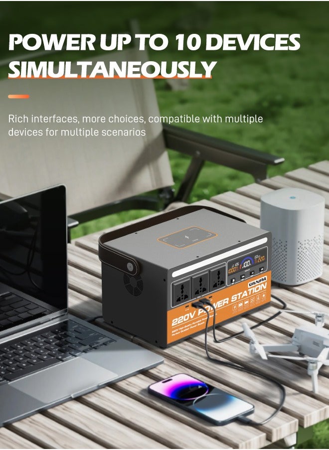 VANPA 600W Portable Power Station 360/480WH AC 220V Output Large Capacity Lithium Battery Solar Generator Powerbank For Camping  - Image 4