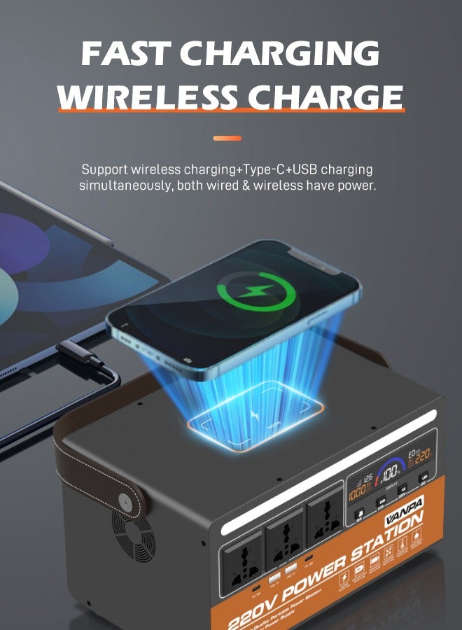 فانپا 600W محطة طاقة محمولة 480WH بنك الطاقة الشمسية سعة كبيرة بطارية ليثيوم مولد للطاقة الشمسية للتخييم - Image 4