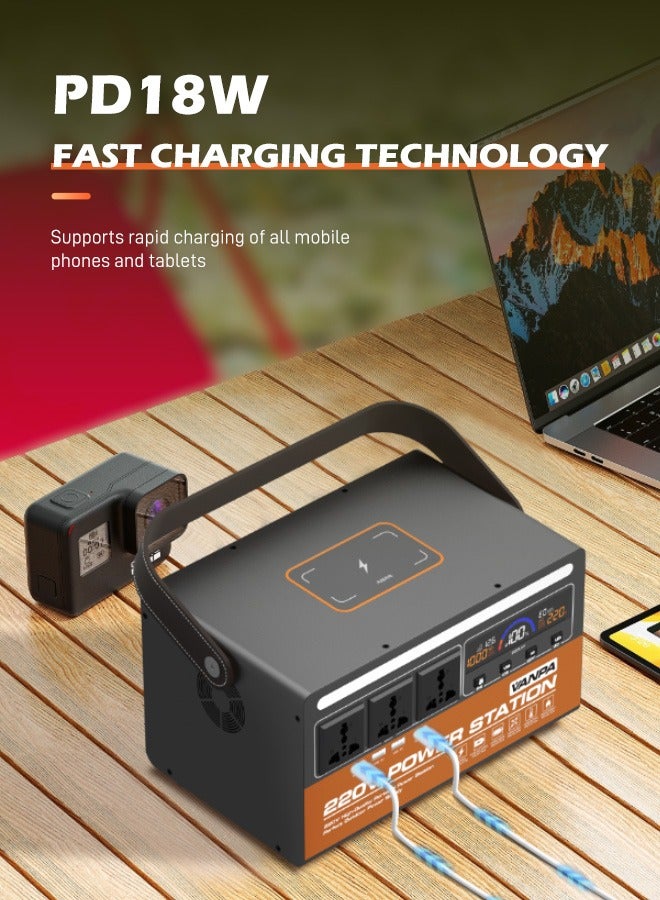 فانپا 600W محطة طاقة محمولة 480WH بنك الطاقة الشمسية سعة كبيرة بطارية ليثيوم مولد للطاقة الشمسية للتخييم - Image 5