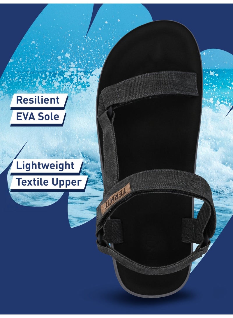 Termit صنادل رجالية راد رمادي EU 42، تيرميت، علوي قماش خفيف الوزن، نعل EVA للراحة، حزام قابل للتعديل لتناسب آمن، مثالي للمشي في الصيف - Image 2