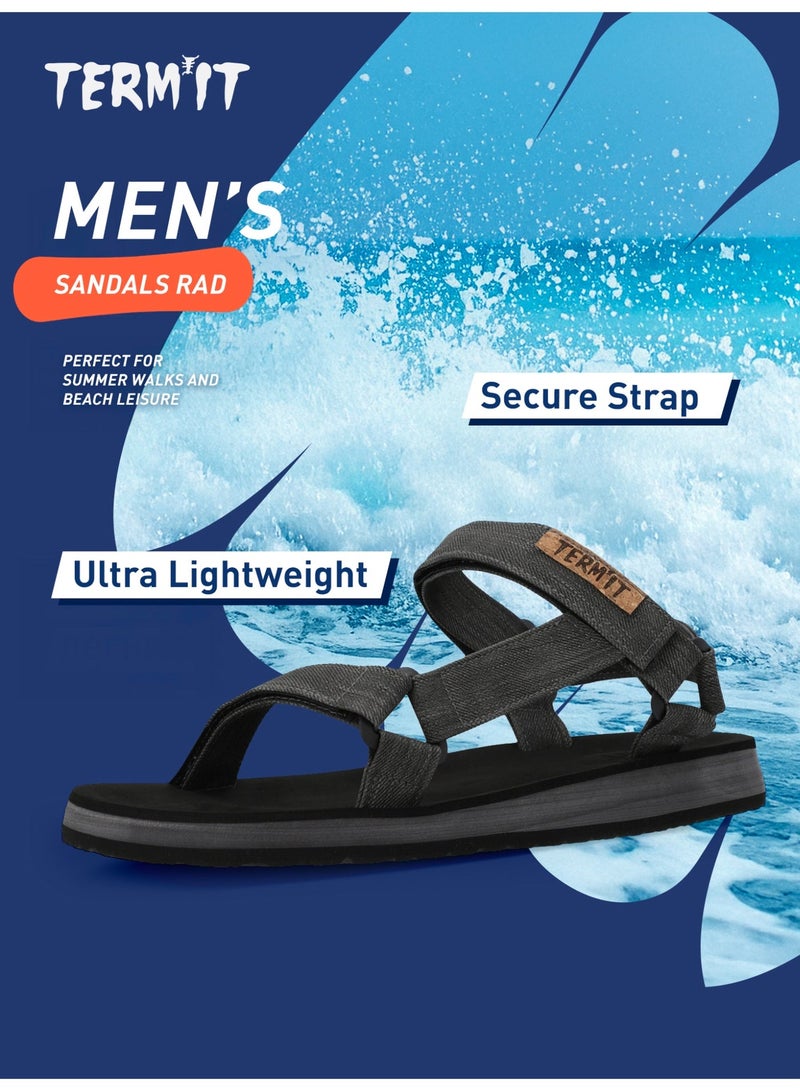 Termit صنادل رجالية راد رمادي EU 42، تيرميت، علوي قماش خفيف الوزن، نعل EVA للراحة، حزام قابل للتعديل لتناسب آمن، مثالي للمشي في الصيف - Image 3